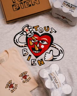 Screen-printed shirts made by Droplet